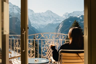 Grand Hotel Belvedere Balcony, Wengen - Powder Pines Luxury Travel
